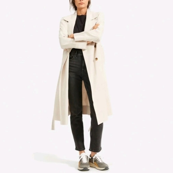 Everlane The Drape Trench Coat Jacket Sandstone Lightweight NWT - Picture 1 of 16